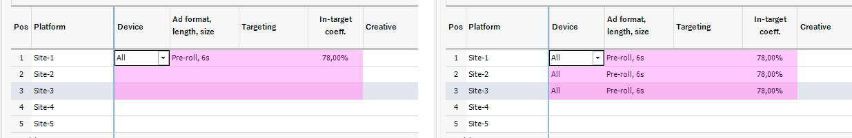Auto-filling of site parameters.