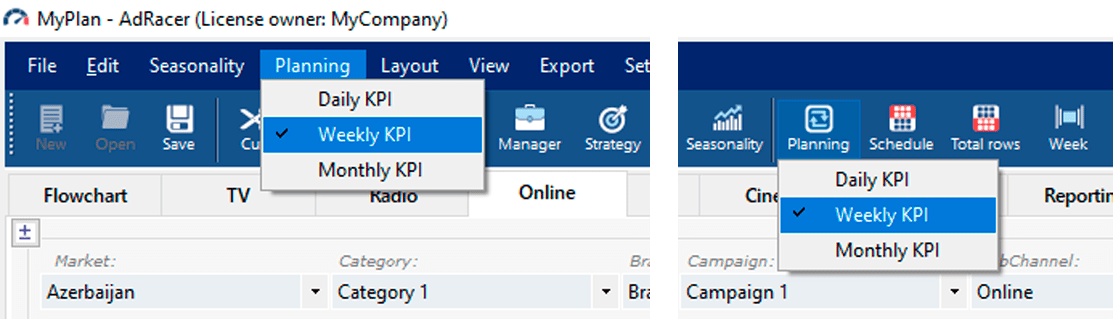 Selecting the patterns for automatic planning.